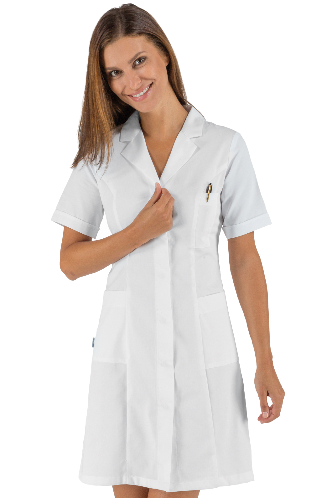 Camice Donna Valencia SLIM Bianco - Isacco - Mezza Manica - 100% Cotonesatin