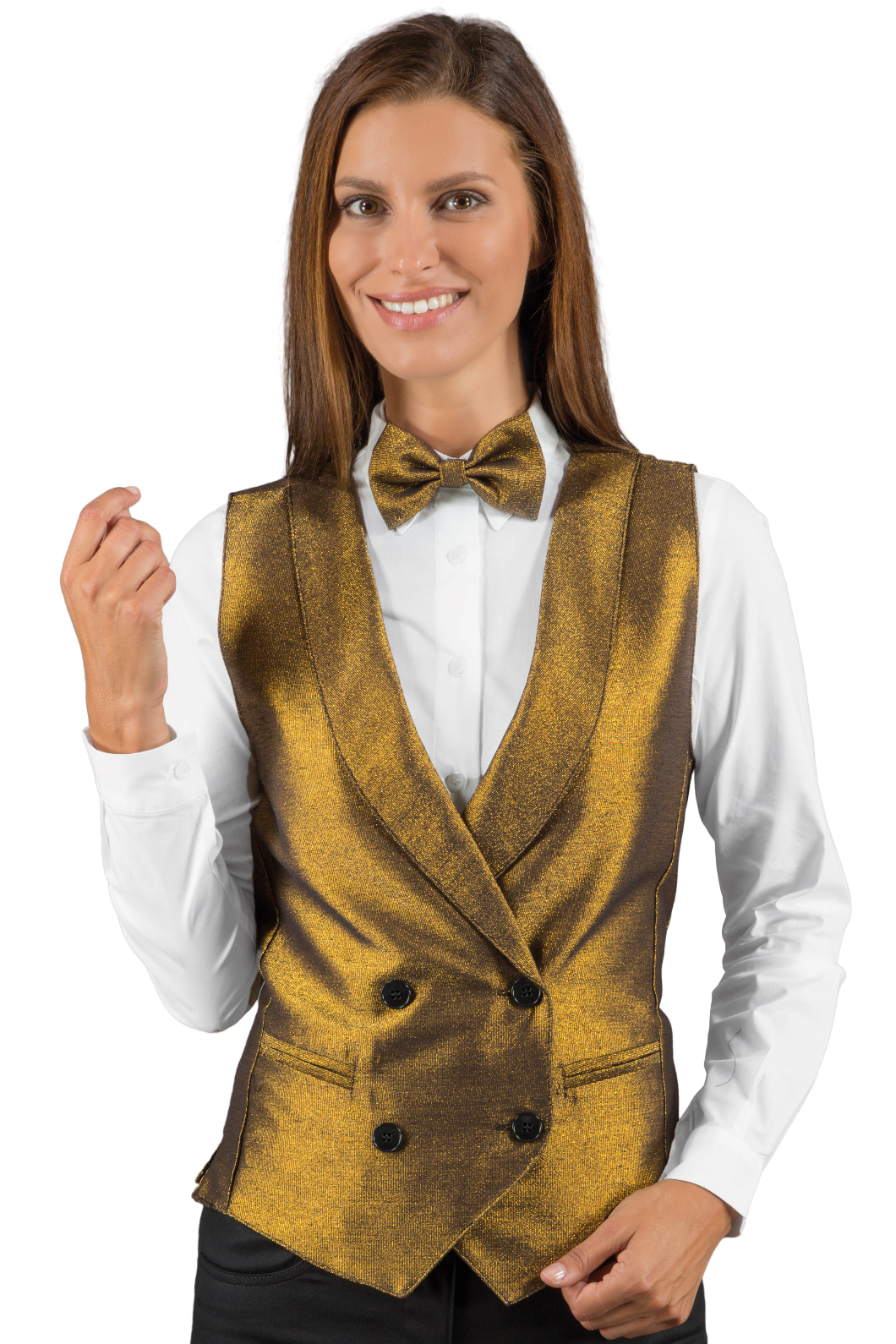 Gilet Unisex Doppiopetto - Isacco - 94% Poliestere6% Metallic