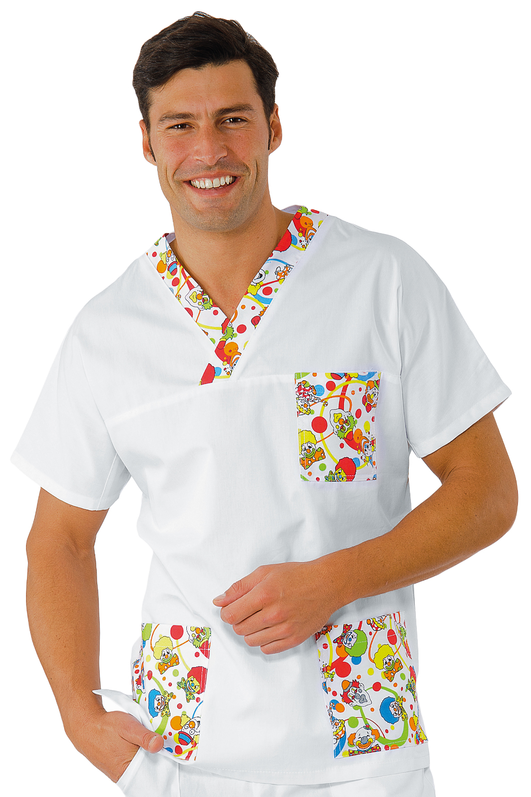 Casacca Collo a V con inserto - Isacco - 100% Cotone