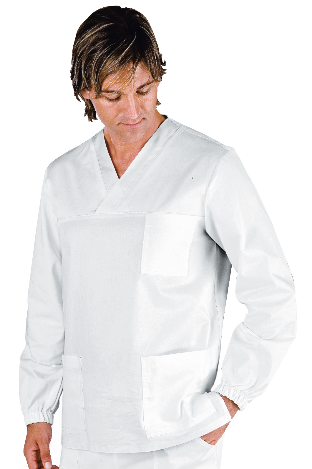 Casacca Collo a V Manica Lunga - Isacco - Manica Lunga - 100% Cotone