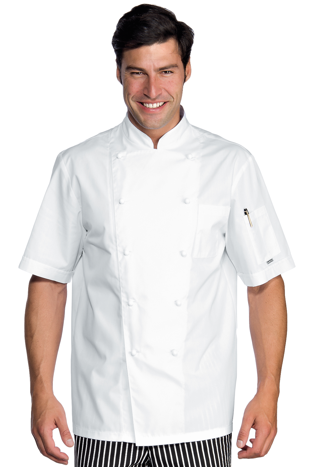 Giacca Cuoco Classica Bottoni Antipanico - Isacco - Mezza Manica - 65% Poliestere35% Cotone150% Grm²