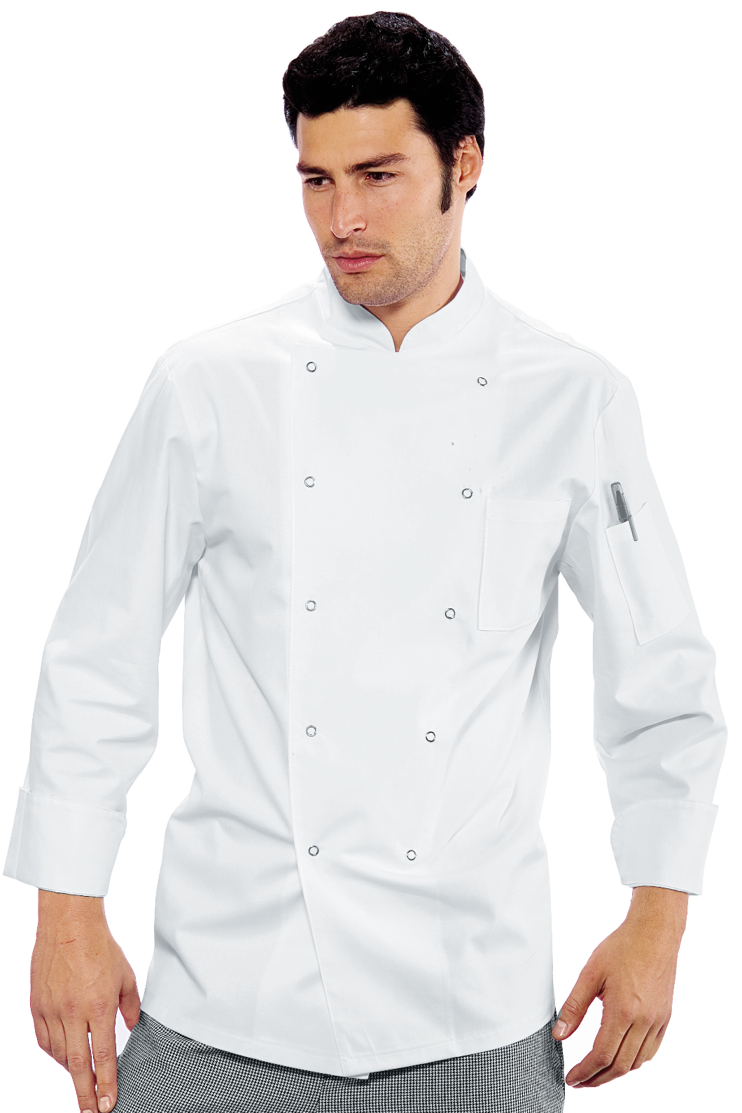 Giacca Cuoco Classica Bottoni a Pressione - Isacco - Manica Lunga - 100% Cotone