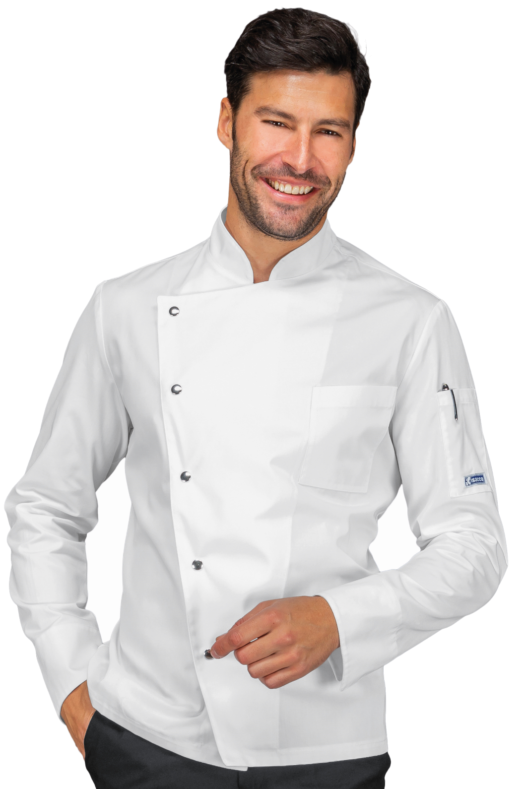 Giacca cuoco Belfast - Isacco - Manica Lunga - 65% Poliestere35% Cotone195% Grm²
