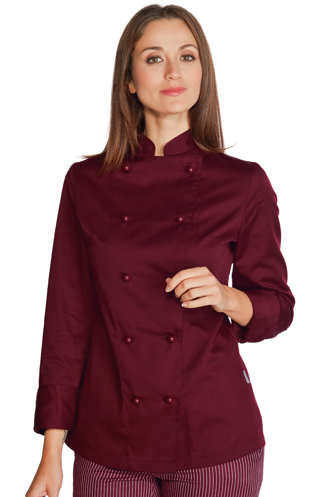Giacca Lady Chef bottoni antipanico - Isacco - Manica Lunga - 65% Poliestere35% Cotone