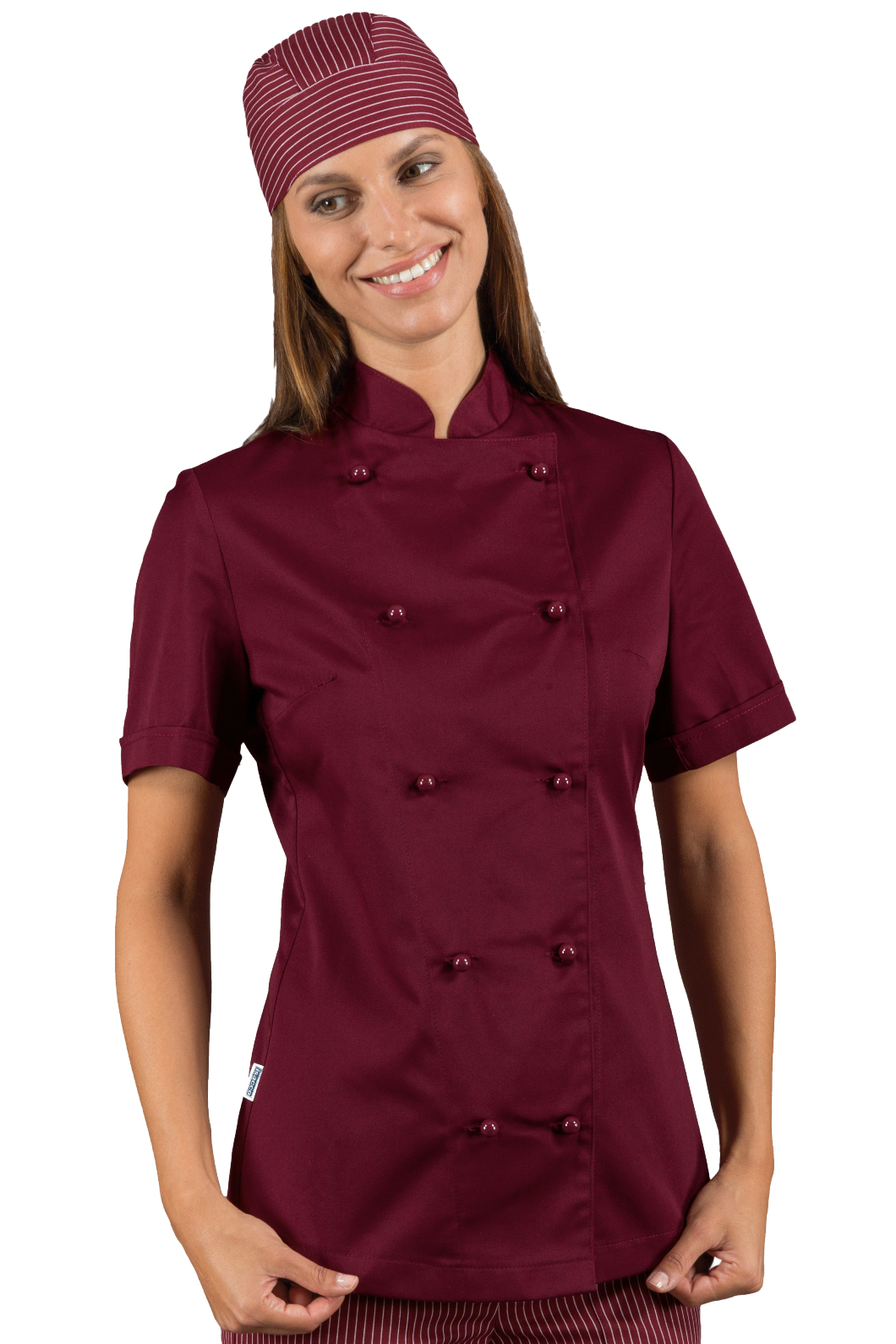 Giacca Lady Chef bottoni antipanico - Isacco - Mezza Manica - 65% Poliestere35% Cotone
