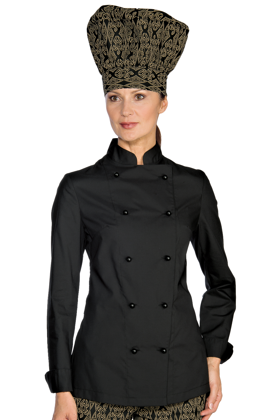 Giacca Lady Chef bottoni antipanico - Isacco - Manica Lunga - 65% Poliestere35% Cotone125% Grm²