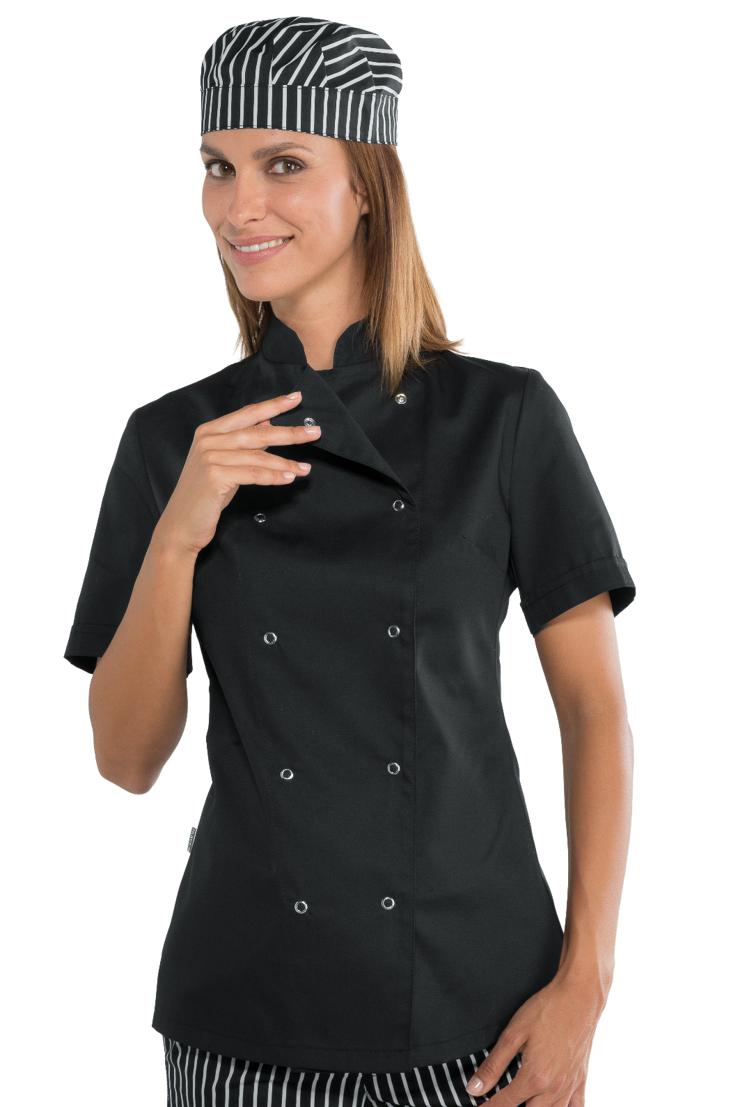 Giacca Lady Chef Bottoni a Pressione - Isacco - Mezza Manica - 65% Poliestere35% Cotone