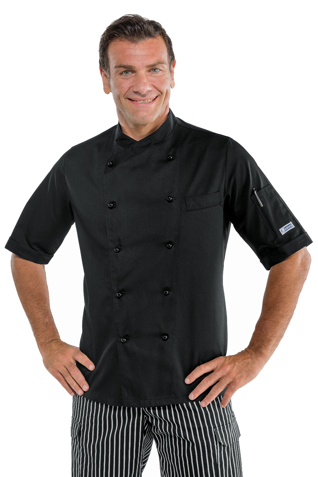 Giacca cuoco Panama - Isacco - Mezza Manica - 65% Poliestere35% Cotone