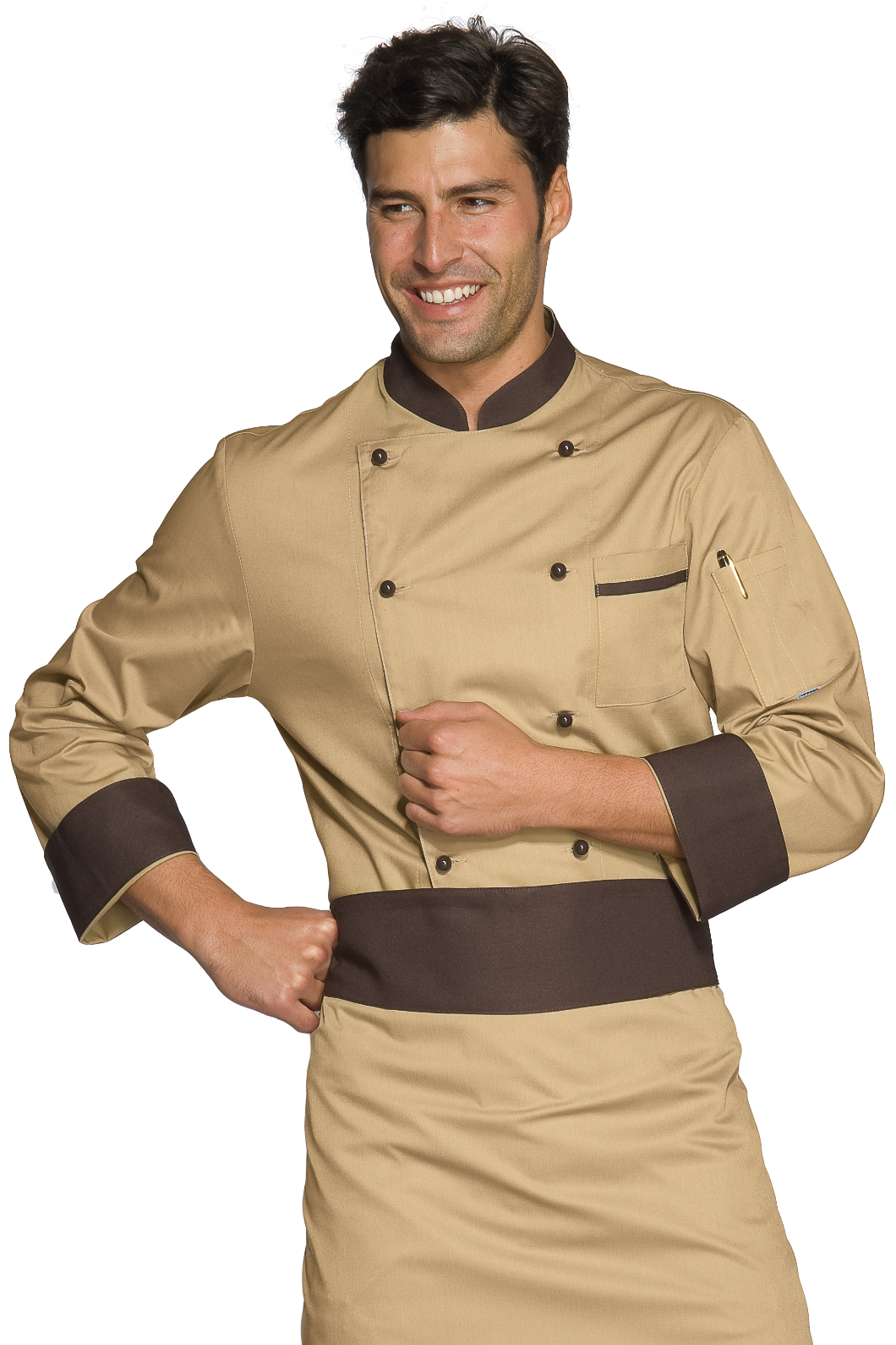 Giacca Cuoco Bicolore - Isacco - Manica Lunga - 65% Poliestere35% Cotone
