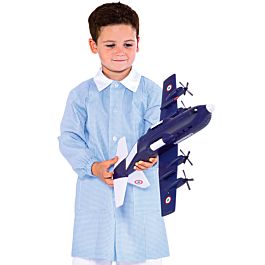 Grembiule Bambino Isacco Taglia 6 - Quadretto Rosso, Poliestere/Cotone - Foto 3