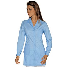 Camice Donna Lilla Manica Lunga - 65% Poliestere 35% Cotone, Bottoni A Pressione, Taglia XL