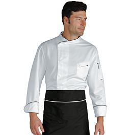 Giacca Da Cuoco Isacco Bilbao - Tortora, 65% Poliestere, 35% Cotone