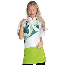 Isacco Schürze Vita 70x46 Cm – 100% Baumwolle, Mit Tasche, Weiß/Schwarz