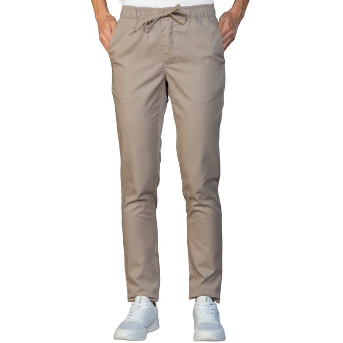 Pantalone slim zip unisex Isacco Tortora 65% Poliestere 35% Cotone
