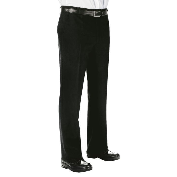 Pantalone Uomo senza Pinces - Isacco Nero 100% Lana | Isacco Divise