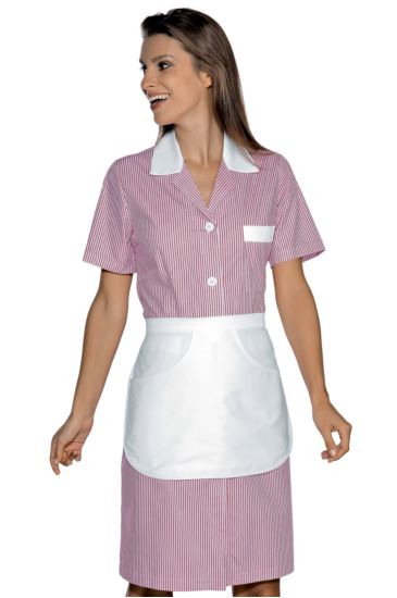 Half sleeves Positano gown with apron - Isacco Pink Striped