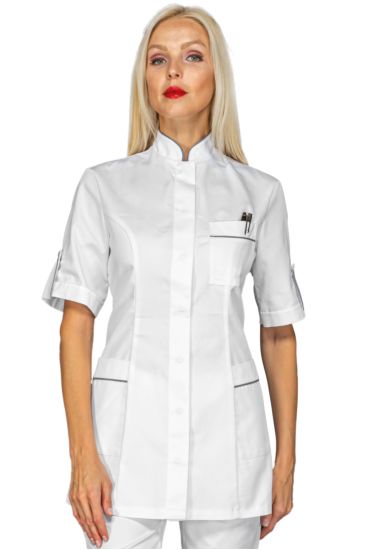 Antigua blouse Half Sleeve - Isacco Grey+white