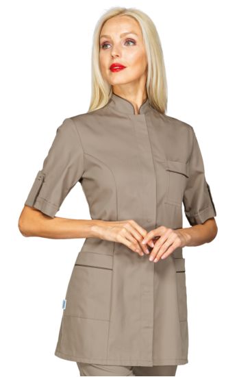 Antigua blouse Half Sleeve - Isacco Turtledove Colour+mud