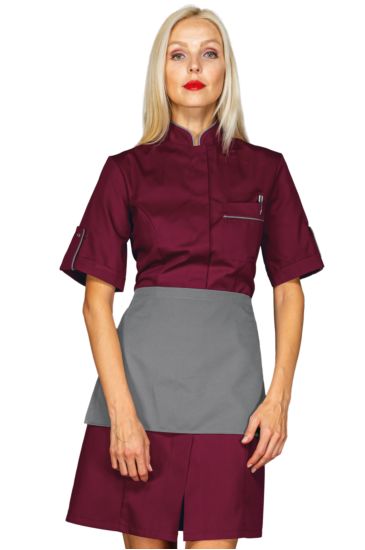 Venezia gown Half Sleeve with apron - Isacco Bordeaux+grey