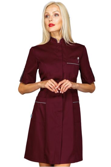 Camice Venezia Mezza manica - Isacco Bordeaux+grey