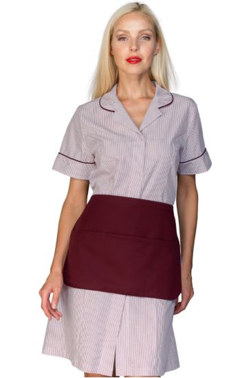 Firenze gown with apron - Isacco Bordeaux Striped