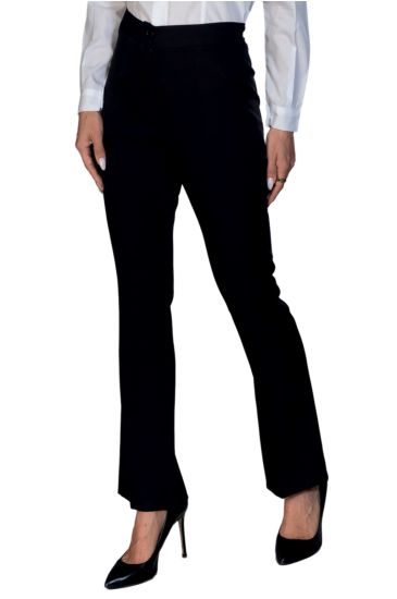 Flared Super Stretch Trousers Black Isacco