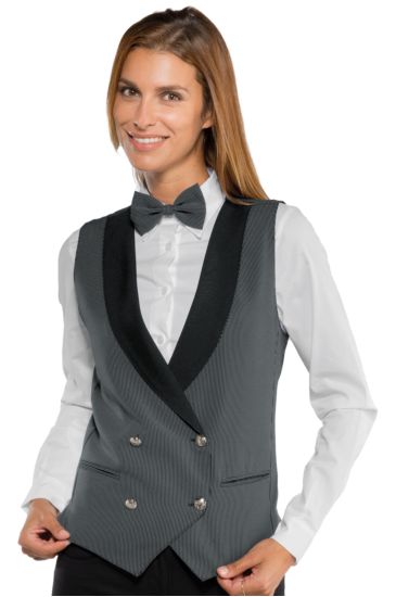 Double-breasted unisex vest - Isacco Pinstripe