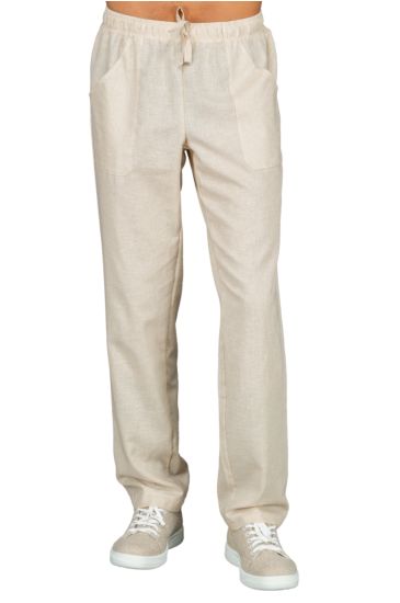 Trousers with elastic - Isacco Linen