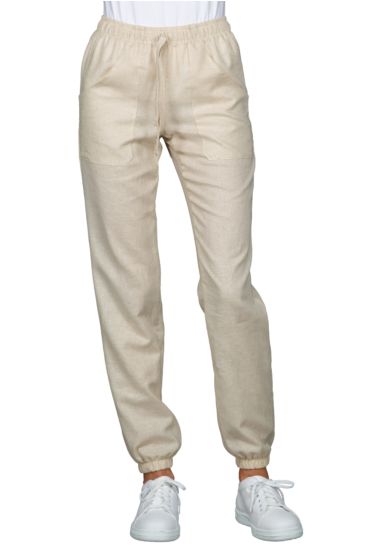 Pantagiaffa trousers with elastic - Isacco Linen