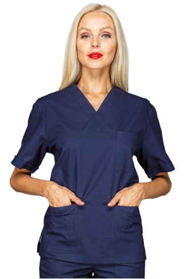 Half sleeves V-necked blouse - Isacco Blu