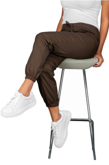 Pantagiaffa trousers with elastic - Isacco Brown