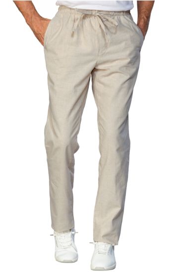 Unisex slim zip trousers Linen Isacco