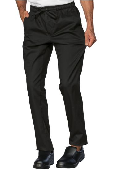 Unisex slim zip trousers Black Isacco