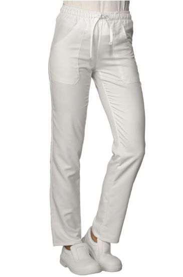 WHITE ELASTIC TROUSERS OEKO-TEX&reg; STANDARD 100 CERTIF N. 25CX00077 CL II CENTROCOT White Isacco