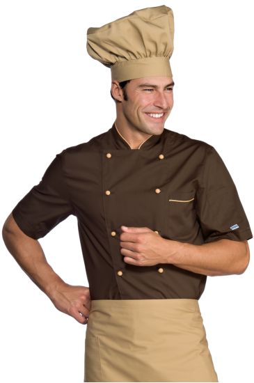 Half sleeves Alicante chef jacket - Isacco Biscuit Colour+brown