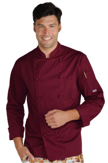 Giacca Cuoco Classica Bottoni Antipanico - Isacco Bordeaux Isacco
