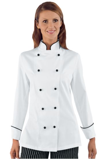 Lady Chef jacket - Isacco White+black