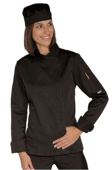 Lady Chef jacket with snaps - Isacco Nero