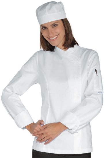 Lady Chef jacket with snaps - Isacco Bianco