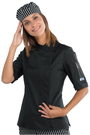 Lady Chef jacket with snaps - Isacco Nero