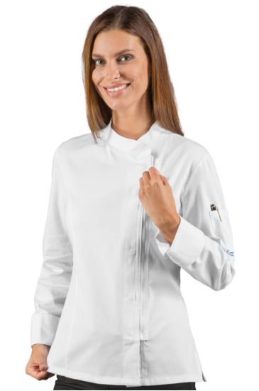 Lady Chef jacket with zip - Isacco Bianco