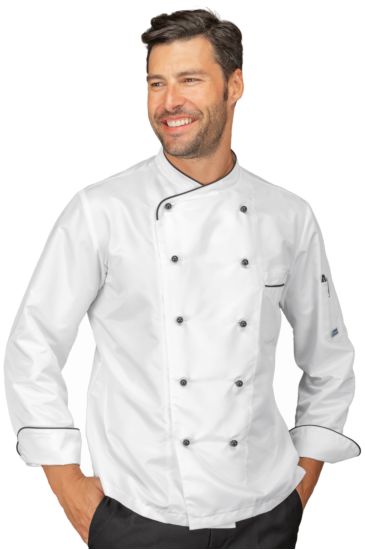 Giacca cuoco California - Isacco White+black