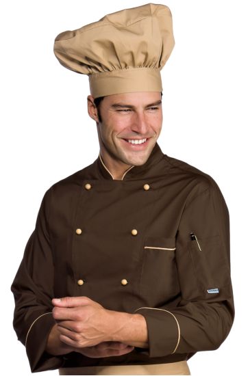 Profiled chef jacket - Isacco Biscuit Colour+brown