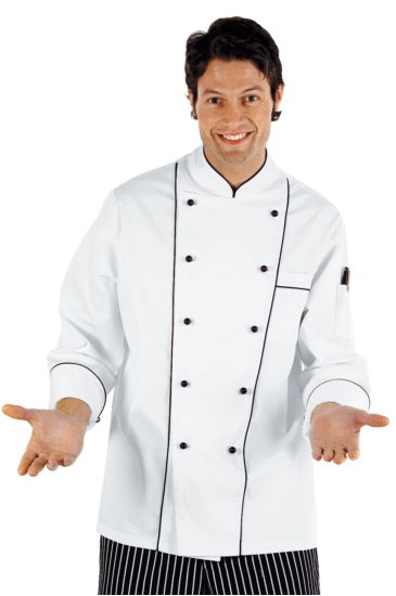 Profiled chef jacket - Isacco White+black