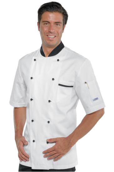 Bicolored chef jacket - Isacco White+black