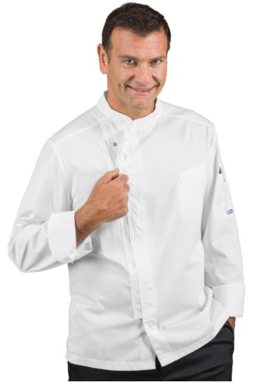 Bilbao chef jacket with zip - Isacco Bianco