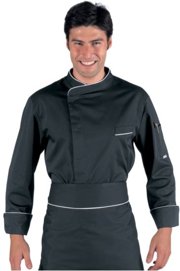 Bilbao chef jacket - Isacco Black+white