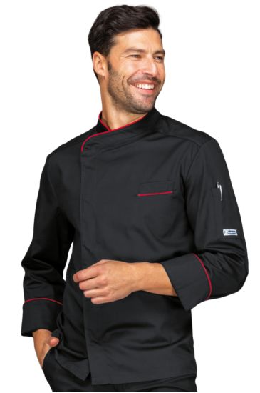Bilbao chef jacket - Isacco Black+red
