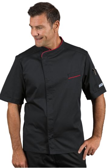 Giacca cuoco Bilbao - Isacco Black+red Isacco