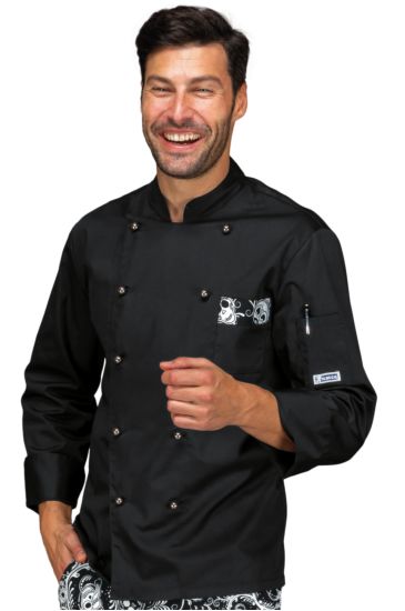 Atlanta chef jacket - Isacco Black+skull 12